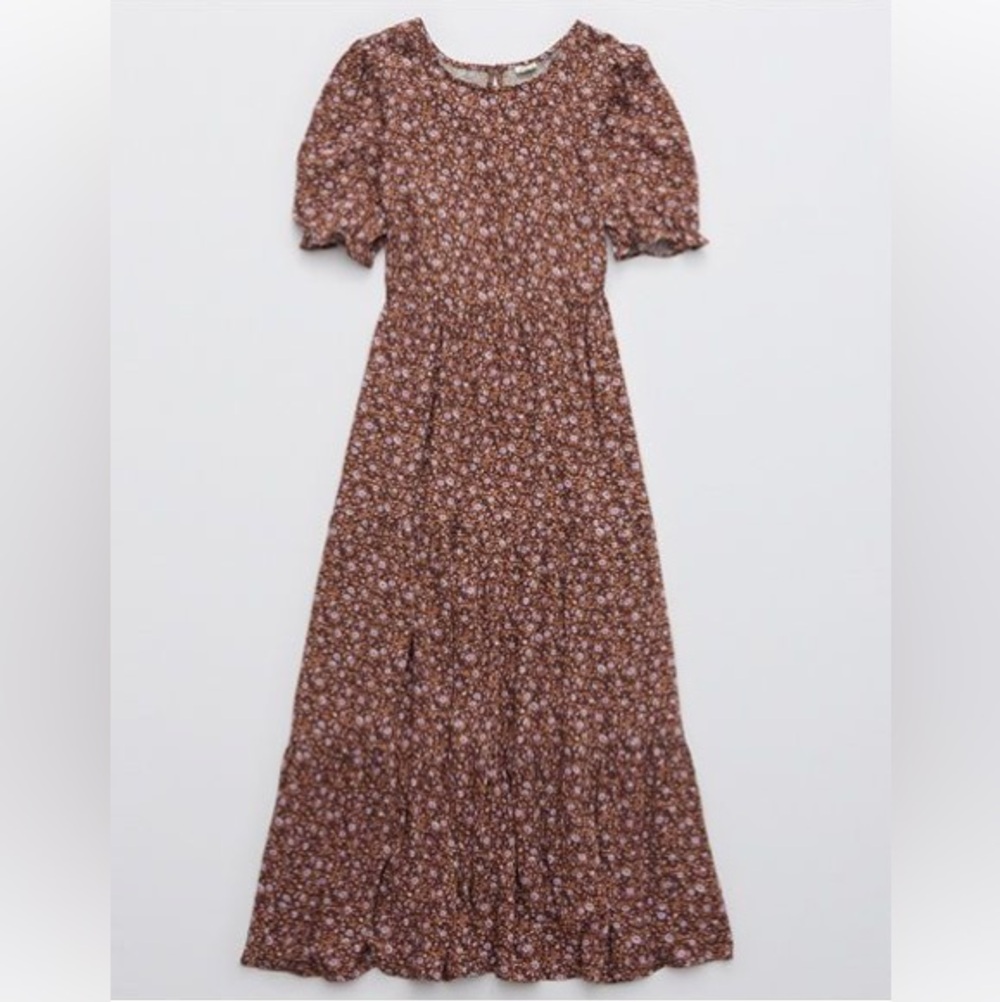 Aerie Garden Party Floral Relic Midi Tiered Dress size M - Picture 2 of 9